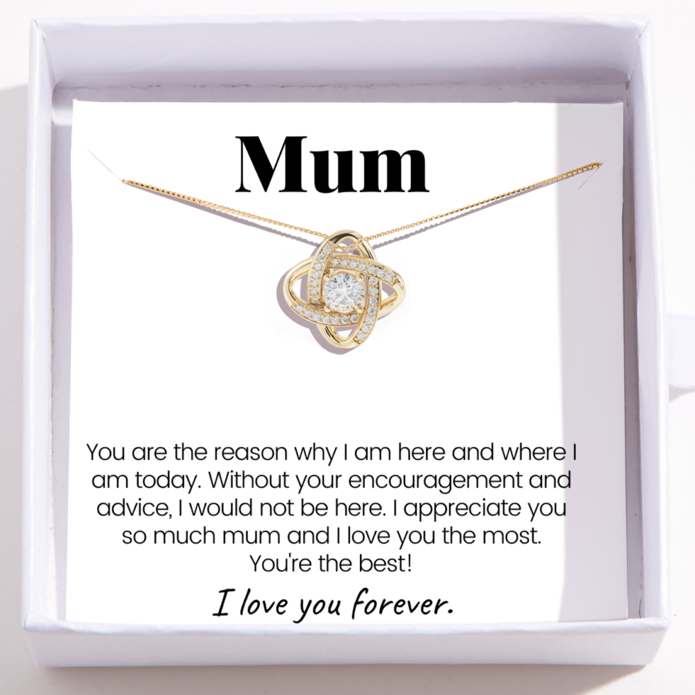 To Mum - Love Knot Necklace For Mum - Best Mum Ever