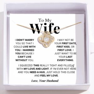 Love Knot Necklace To My Wife - I Can't Live Without You