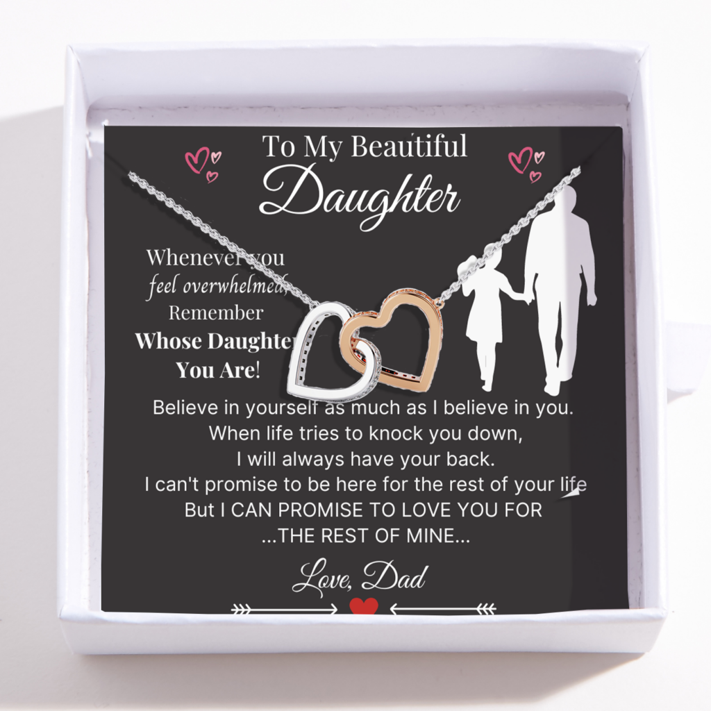 Father Daughter Necklace – Interlocking Heart Necklace
