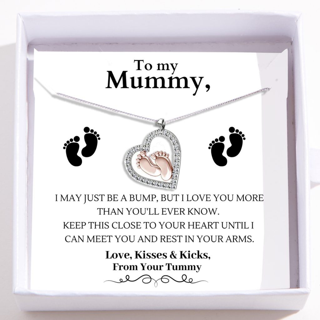 Baby Feet Heart Necklace - To My Mummy