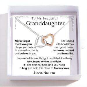 To My Granddaughter - Interlocking Heart Necklace - Never Forget That I Love You