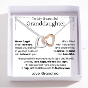 To My Granddaughter - Interlocking Heart Necklace - Never Forget That I Love You