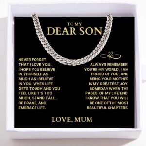 To My Dear Son Necklace - Cuban Link Chain - I Am Proud Of You