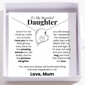 To My Beautiful Daughter - Love Heart Necklace - Best Thing