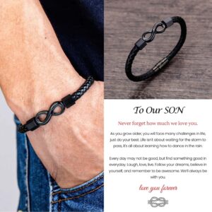 To My Son 'Love you forever' Engraved Infinity Braided Bracelet