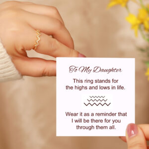 Highs and Lows Ring for Daughter with ‘Love from Mum’ Engraving & Card