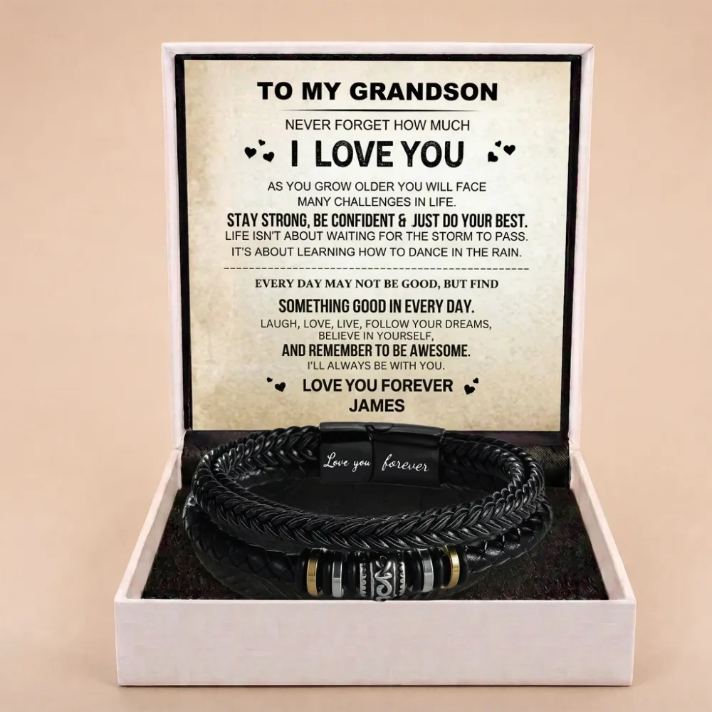 To My Grandson ‘Love You Forever’ Bracelet