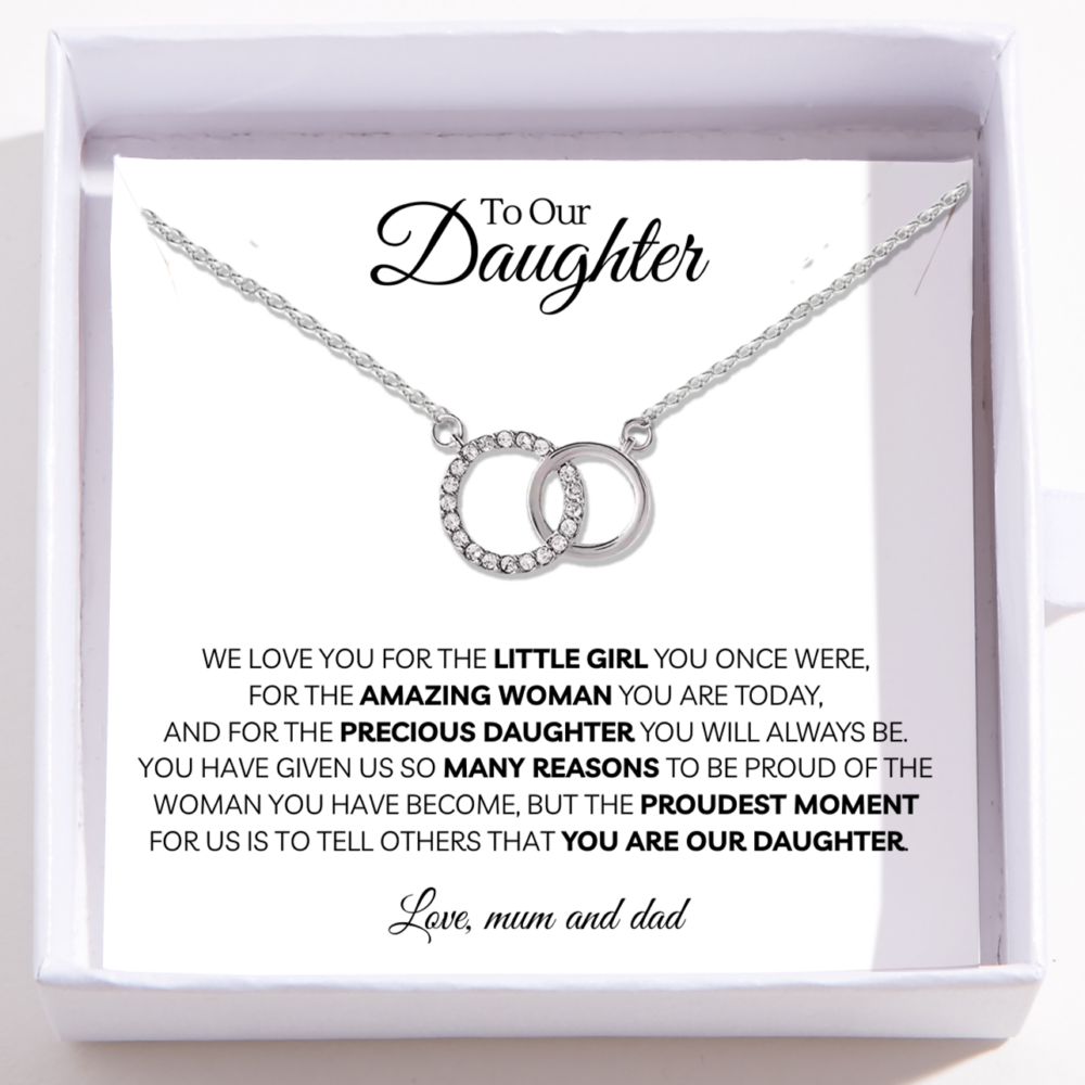 To Our Daughter - Perfect Pair Necklace - From Mum and Dad