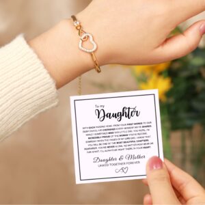 To My Daughter - Infinity Heart Bracelet - Forever Linked Together