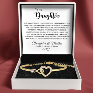 To My Daughter - Infinity Heart Bracelet - Forever Linked Together