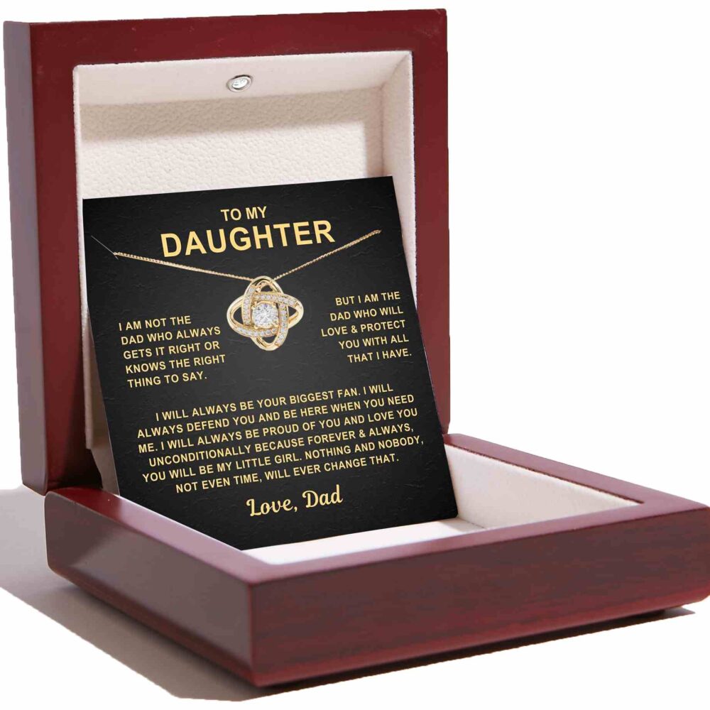 To My Daughter - Love Dad - Love Knot Necklace