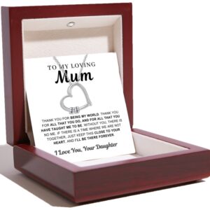 Charming Heart Necklace with Engraved Name Beads For Mum