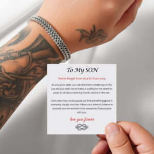 To My Son - Steel Weave Chain Bracelet