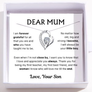 Dear mum, Love Your Son - Love Heart Necklace