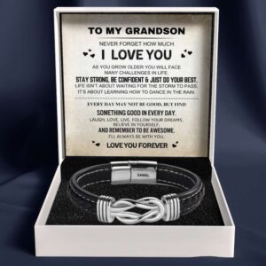 To My Grandson - Infinite Love Personalised Name Bracelet