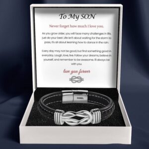 To My Son - Infinite Love Personalised Name Bracelet