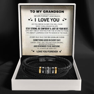 To My Grandson - 'Love You Forever' Personalised Name Bracelet
