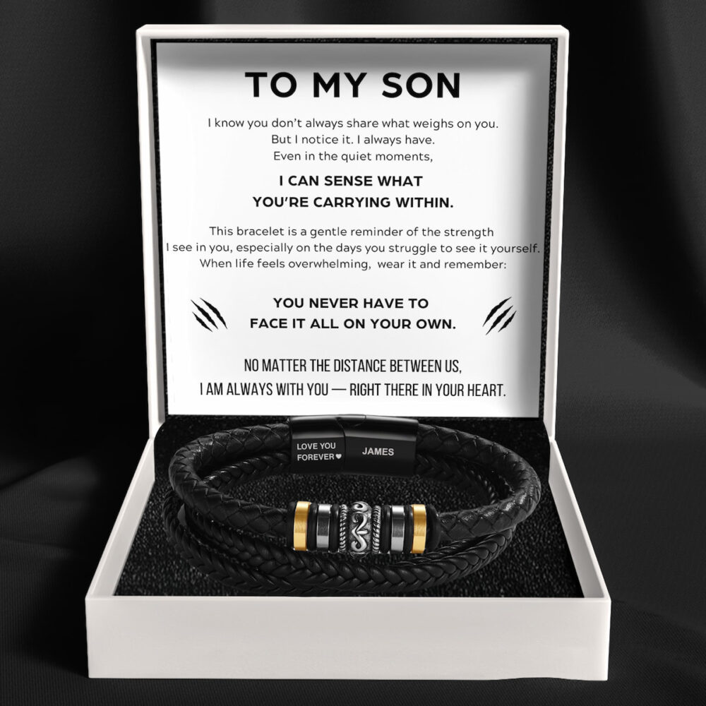 To My Son - 'Love You Forever' Personalised Name Bracelet