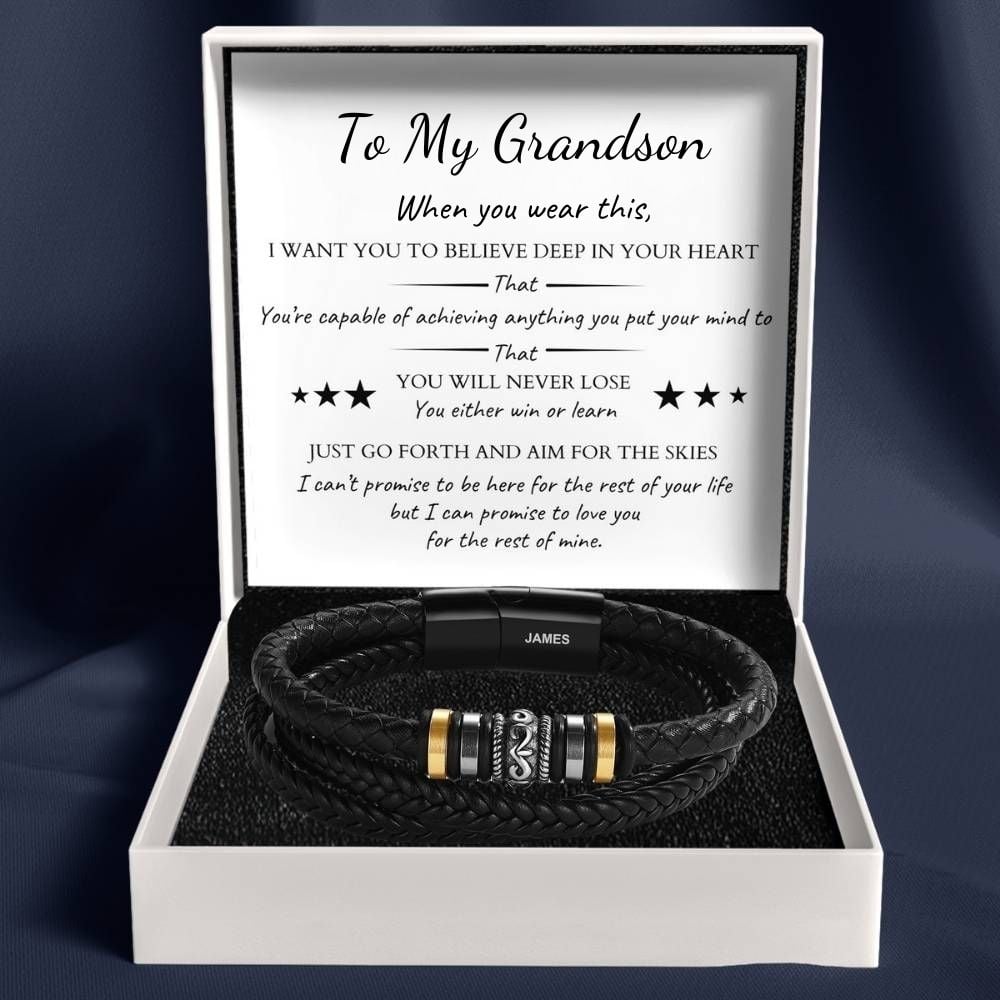 To My Grandson - 'Love You Forever' Personalised Name Bracelet