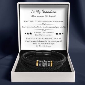 To My Grandson - 'Love You Forever' Personalised Name Bracelet