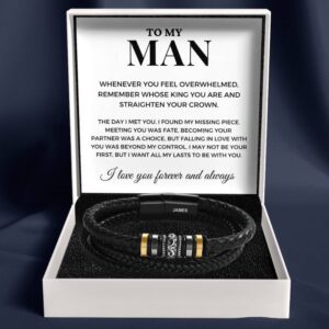 To My Man - 'Love You Forever' Personalised Name Bracelet