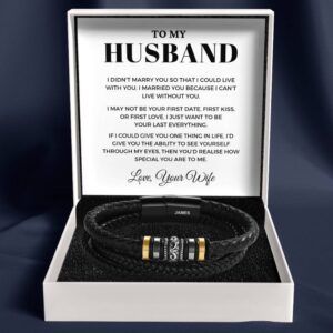 To My Husband - 'Love You Forever' Personalised Name Bracelet