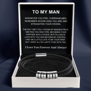 To My Man - Inner Circle Timeless Bracelet with Engraved Name Beads