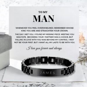 Custom ID Bar Bracelet For My Man