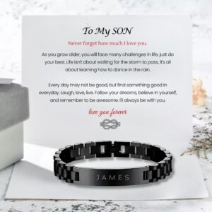 Custom ID Bar Bracelet For Son