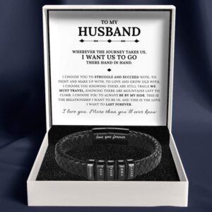 To My Husband - Inner Circle Classic Bracelet with Engraved Name Beads