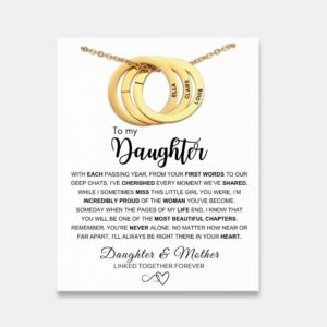 To My Daughter - Interlocking Rings Necklace with Personalised Names