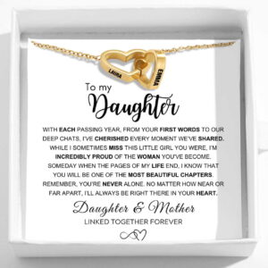 To My Daughter - Interlocking Hearts Name Necklace