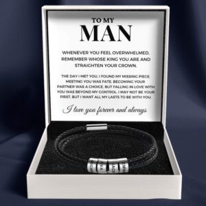 To My Man - Inner Circle Timeless Bracelet with Engraved Name Beads