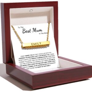 Name Bar Necklace - Heart of The Family