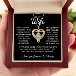 To My Wife - Forever & Always Heart Necklace