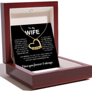 Charming Heart Necklace with Engraved Name Beads for Wife