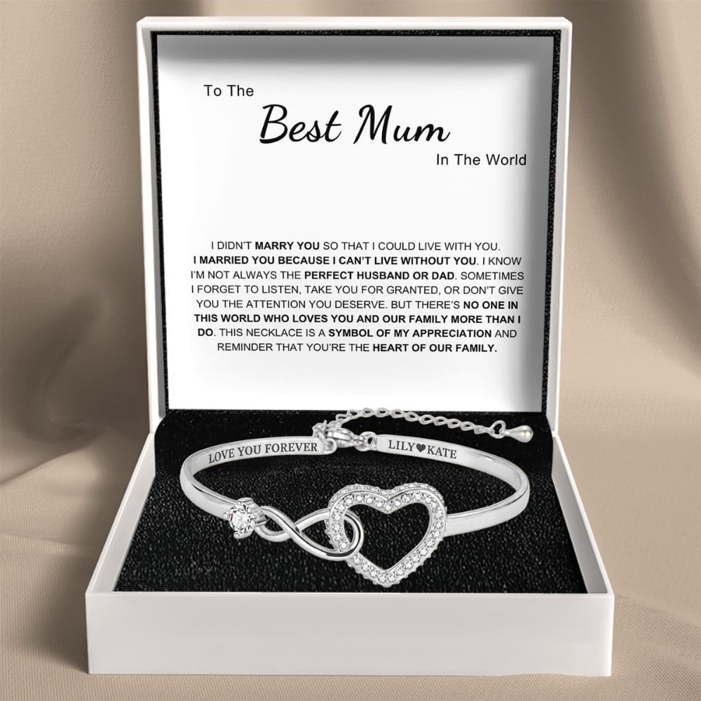 To My Wife - Infinity Heart Name Bracelet