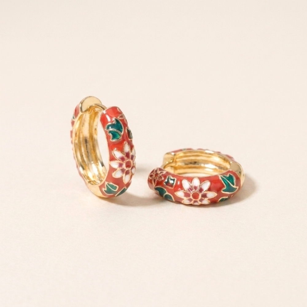 Golden Petal Hoops