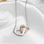 Interlocking Hearts Necklace For Sister - Lucky To Have You