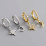Moon and Star Earrings