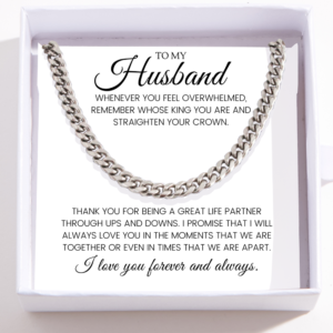 To My Husband Necklace - Cuban Link Chain - My Life Partner