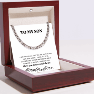 To My Son Necklace - Cuban Link Chain - I Believe In You